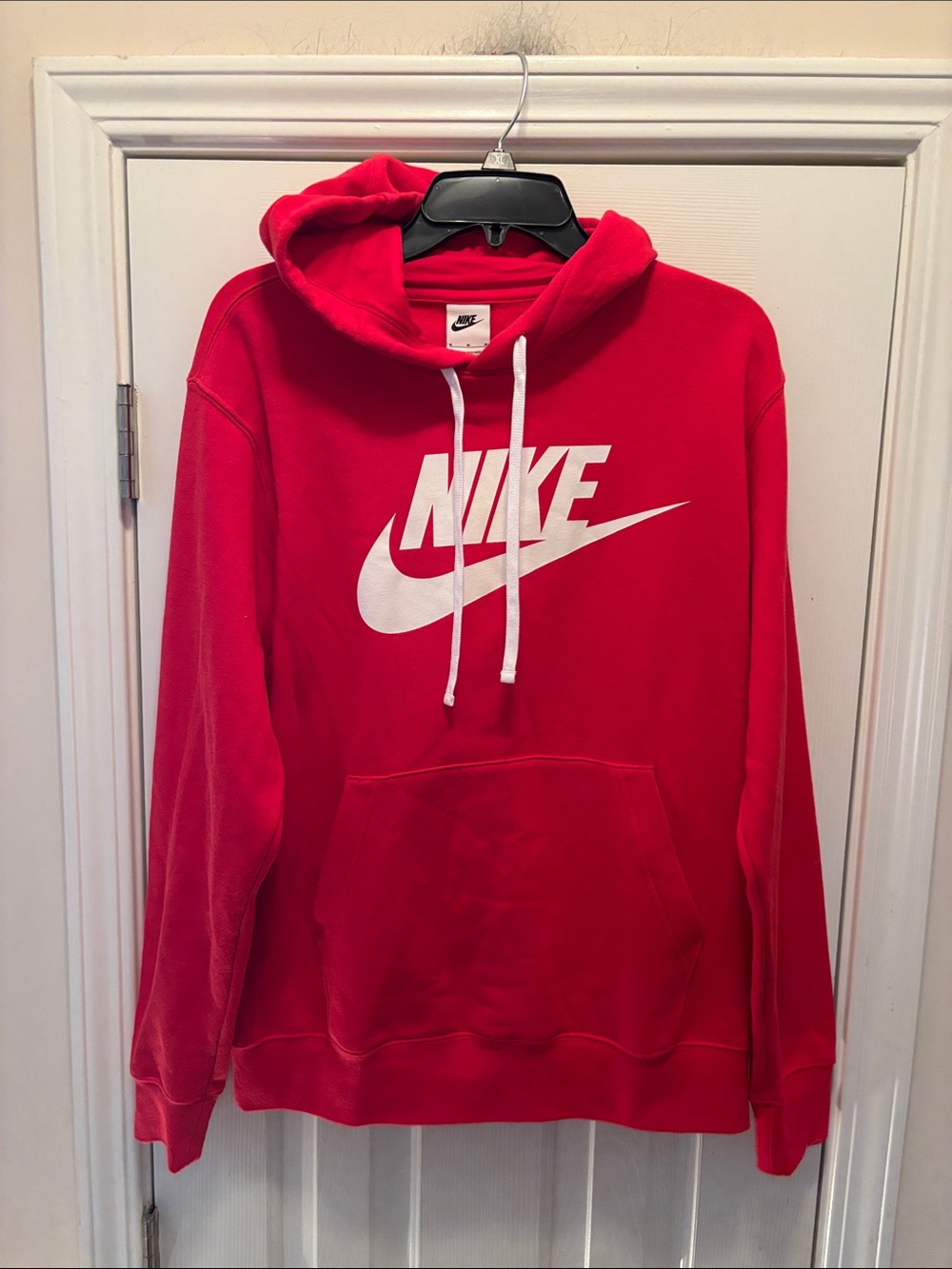 NWOT Nike Red Sweatshirt Hoodie with White Logo